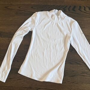 Alo White Ribbed Long Sleeve Top